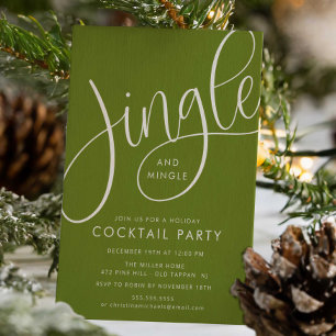 Jingle och Mingle Helgdag Cocktail Party Inbjudningar