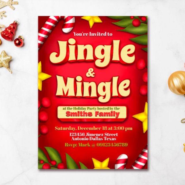 Jingle och Mingle Helgdag Inbjudningar (Skapare uppladdad)