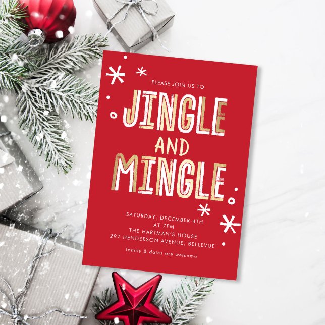 Jingle och Mingle Helgdag jul Party Inbjudningar (Skapare uppladdad)