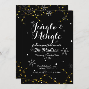 Jingle och Mingle Helgdag Julinbjudan Inbjudningar