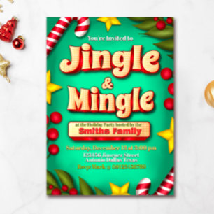 Jingle och Mingle Helgdag - Turkos Inbjudningar