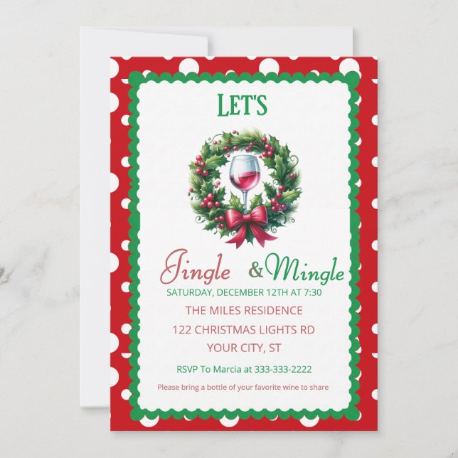 Jingle och Mingle Holiday Cocktail-fest Inbjudningar (Framsida)