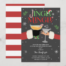 Jingle och Mingle Inbjudan Helgdag Cocktail Party