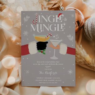 Jingle och Mingle Inbjudan Helgdag Cocktail Party