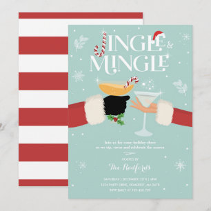 Jingle och Mingle Inbjudan Helgdag Cocktail Party