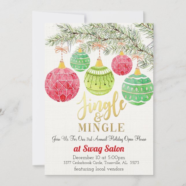 Jingle- och Mingle-inbjudan till julfest Inbjudningar (Framsida)