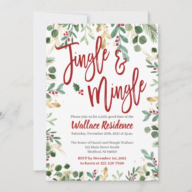 Jingle- och Mingle-inbjudningar till julpartiet Inbjudningar (Framsida)