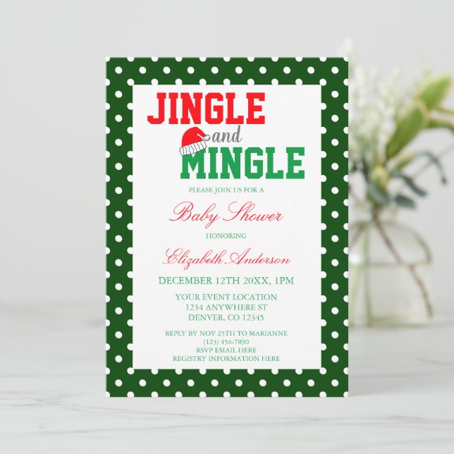 Jingle och Mingle jul Baby Shower Inbjudningar (Stående Fram)