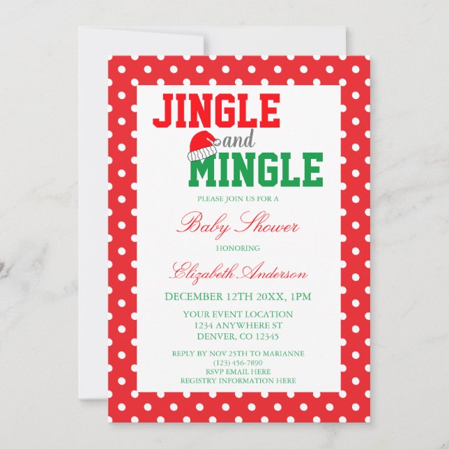 Jingle och Mingle jul Baby Shower Inbjudningar (Framsida)