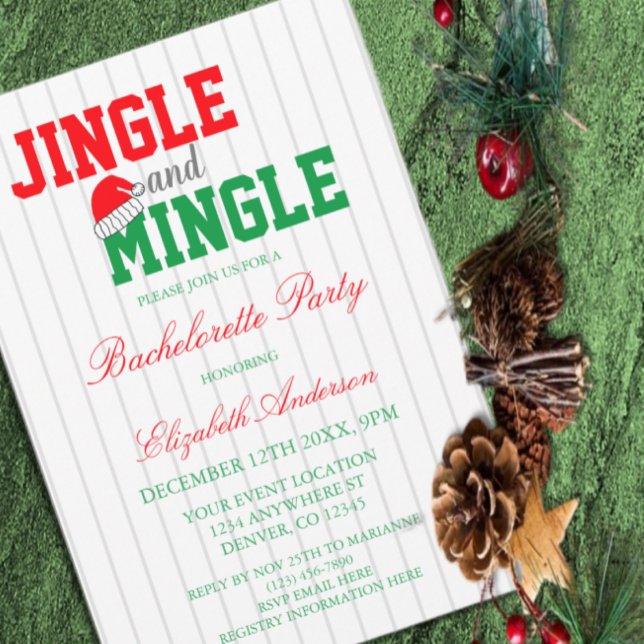 Jingle och Mingle jul Bachelorette Party Inbjudningar (Skapare uppladdad)
