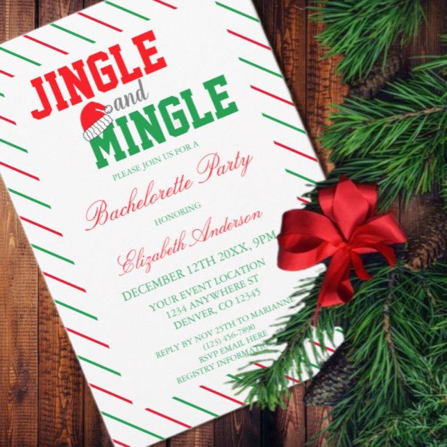 Jingle och Mingle jul Bachelorette Party Inbjudningar (Skapare uppladdad)