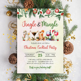 Jingle och Mingle jul Cocktail Party Inbjudningar