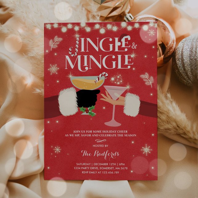 Jingle och Mingle jul Cocktail Party Inbjudningar (Skapare uppladdad)