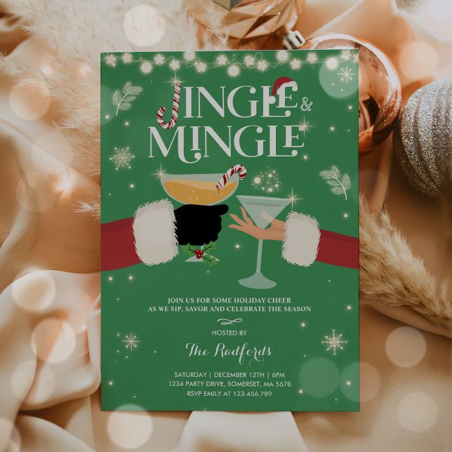 Jingle och Mingle jul Cocktail Party Inbjudningar (Skapare uppladdad)