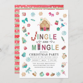Jingle och Mingle jul Gingerbröd Party Inbjudningar