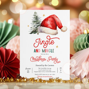 Jingle och Mingle jul Helgdag Cocktail Party Inbjudningar