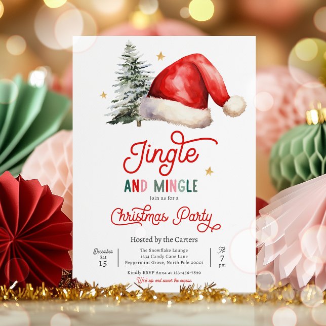 Jingle och Mingle jul Helgdag Cocktail Party Inbjudningar (Skapare uppladdad)