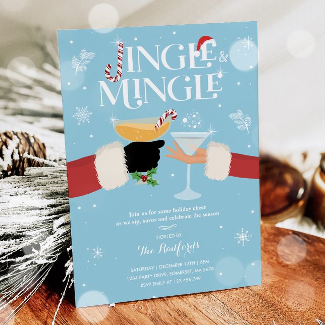Jingle och Mingle jul Helgdag Cocktail Party Inbjudningar (Skapare uppladdad)