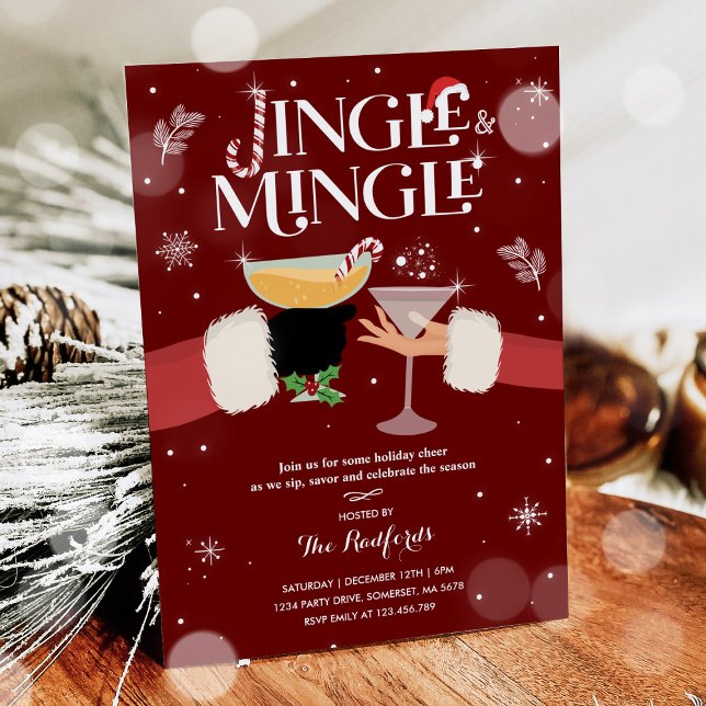 Jingle och Mingle jul Helgdag Cocktail Party Inbjudningar (Skapare uppladdad)