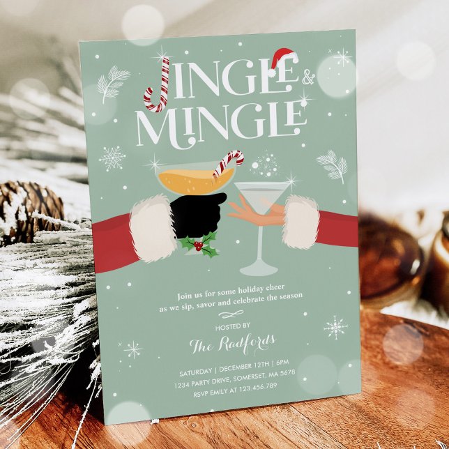 Jingle och Mingle jul Helgdag Cocktail Party Inbjudningar (Skapare uppladdad)