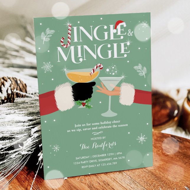 Jingle och Mingle jul Helgdag Cocktail Party Inbjudningar (Skapare uppladdad)