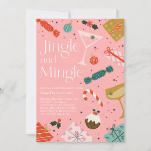 Jingle och Mingle jul Helgdag Cocktail Party Inbjudningar