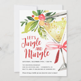 Jingle och Mingle jul Helgdag Cocktail Party Inbjudningar