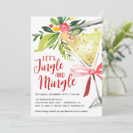 Jingle och Mingle jul Helgdag Cocktail Party Inbjudningar