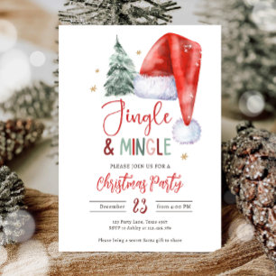 Jingle och Mingle jul Helgdag Santa Party Inbjudningar