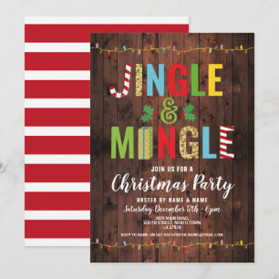 Jingle och Mingle jul-Helgdagar i Party Inbjudningar