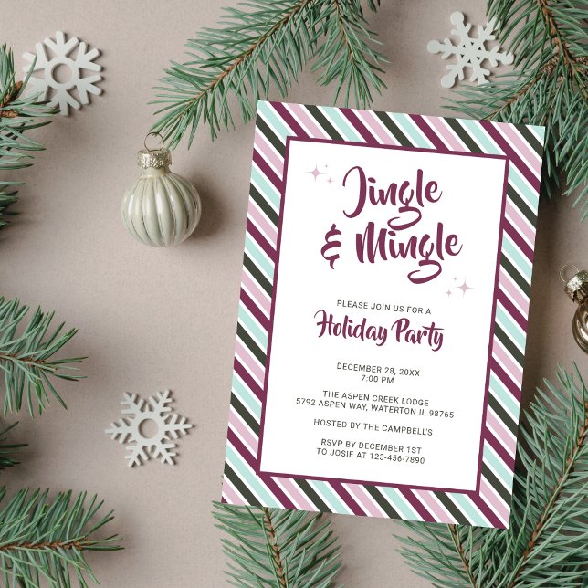 Jingle och Mingle jul Julfest Rand Inbjudningar (Skapare uppladdad)