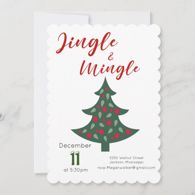 Jingle och Mingle jul Party Inbjudan (Framsida)