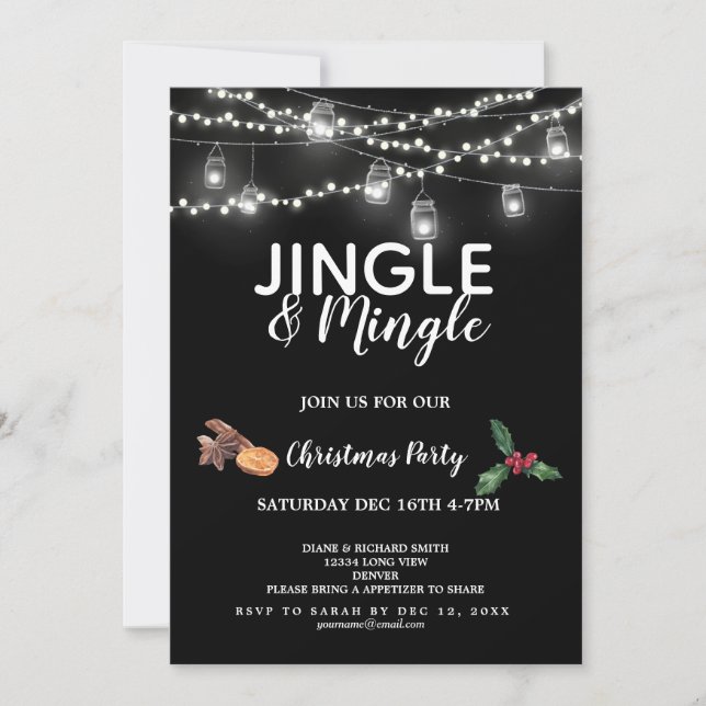 jingle och mingle jul party inbjudningar (Framsida)