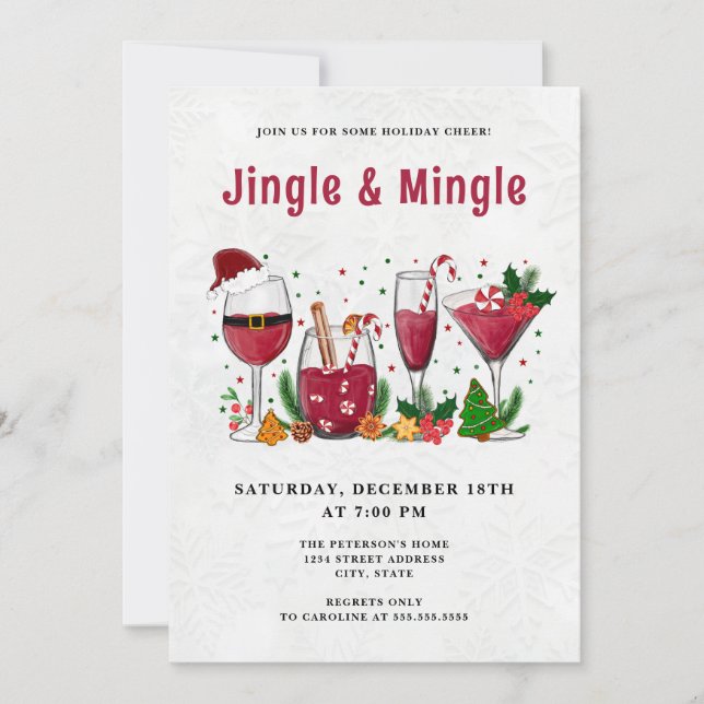 Jingle och Mingle jul Party Inbjudningar (Framsida)