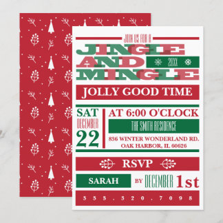 Jingle och Mingle jul Party Inbjudningar