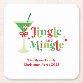 Jingle och Mingle jul Party Underlägg Papper Kvadrat