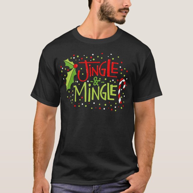 Jingle och Mingle-jul T Shirt (Framsida)