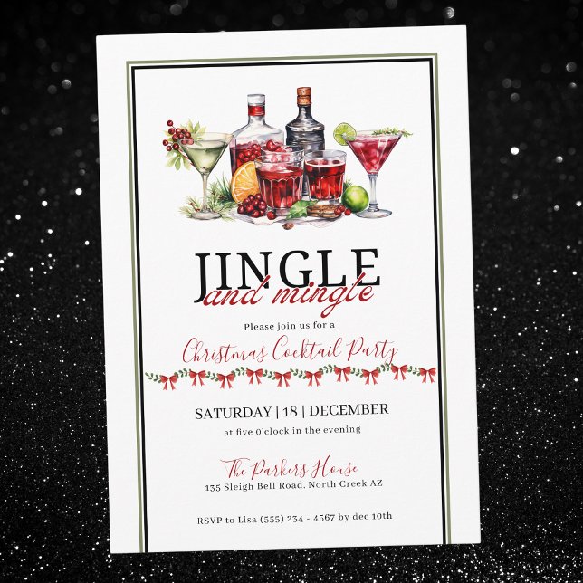 Jingle och mingle julcocktailparty inbjudningar (Skapare uppladdad)