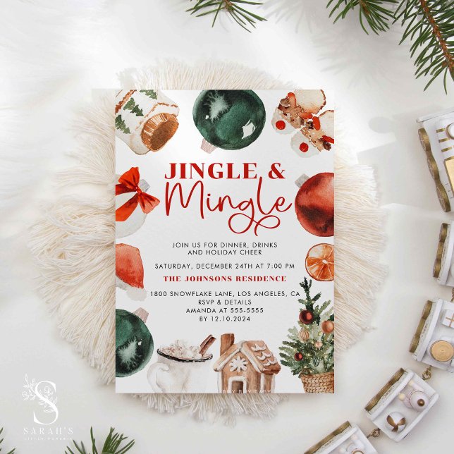 Jingle- och Mingle-Julfest, Helgdag, arbete Inbjudningar (Skapare uppladdad)