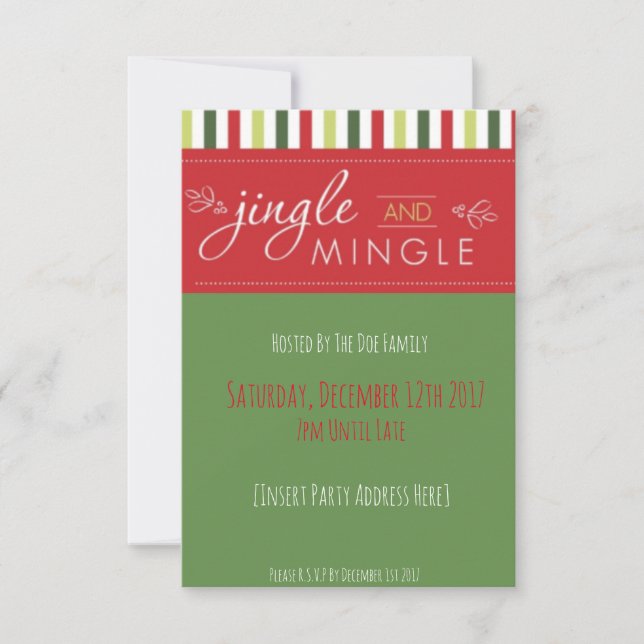 Jingle och Mingle! Julfest-inbjudan Inbjudningar (Framsida)