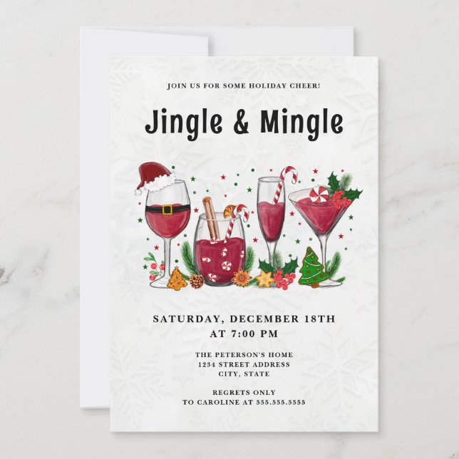 Jingle- och Mingle-Julfest Inbjudningar (Framsida)