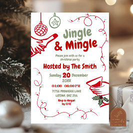 Jingle och Mingle Julfestinladan Inbjudningar