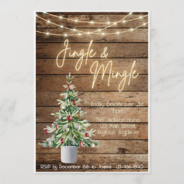 Jingle och Mingle Julinbjudan Inbjudningar