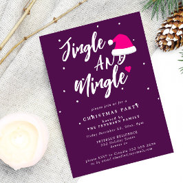 Jingle och Mingle-manus Jul party lila Inbjudningar