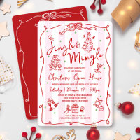 Jingle och Mingle röda handritade klotter jul