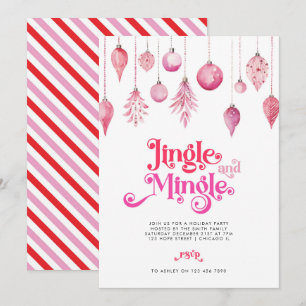 Jingle och Mingle Rosa Julfest jul Inbjudningar