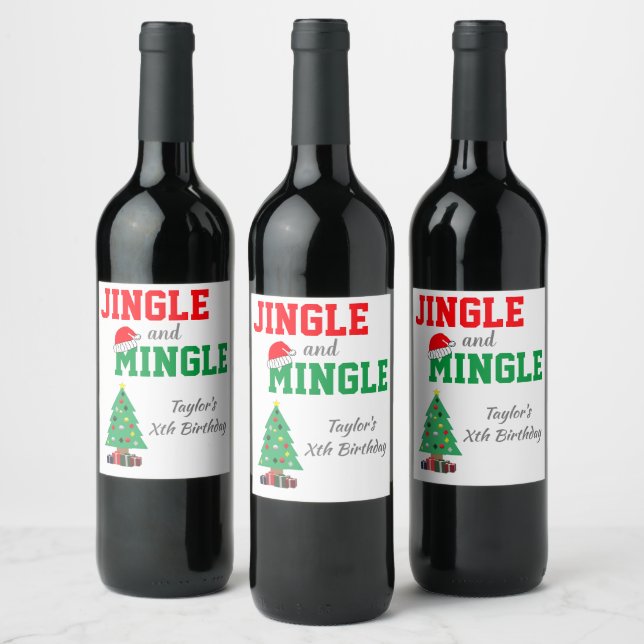 Jingle och Mingle Vinflaska Etikett (Flaskor)