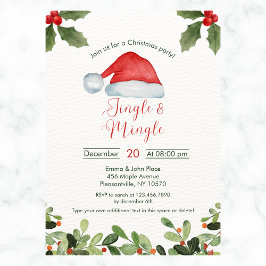Jingle och Mingle Watercolor Party Inbjudningar