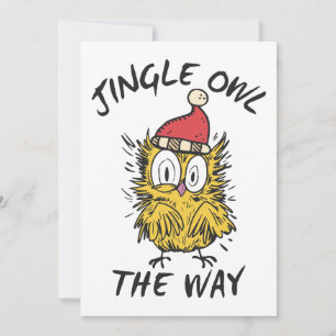 Jingle Owl vägen Rolig tomte-uggla Inbjudningar