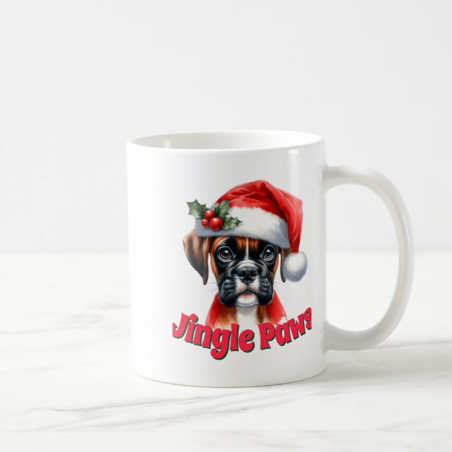 Jingle Paws And Boxer Dog Joy  Kaffemugg (Höger)